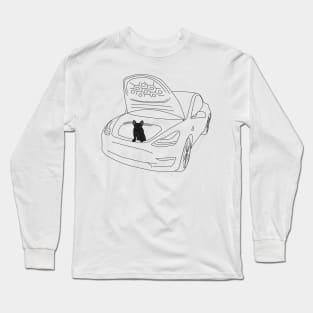 French Bulldog Puppy in a Tesla Model 3 Frunk Long Sleeve T-Shirt